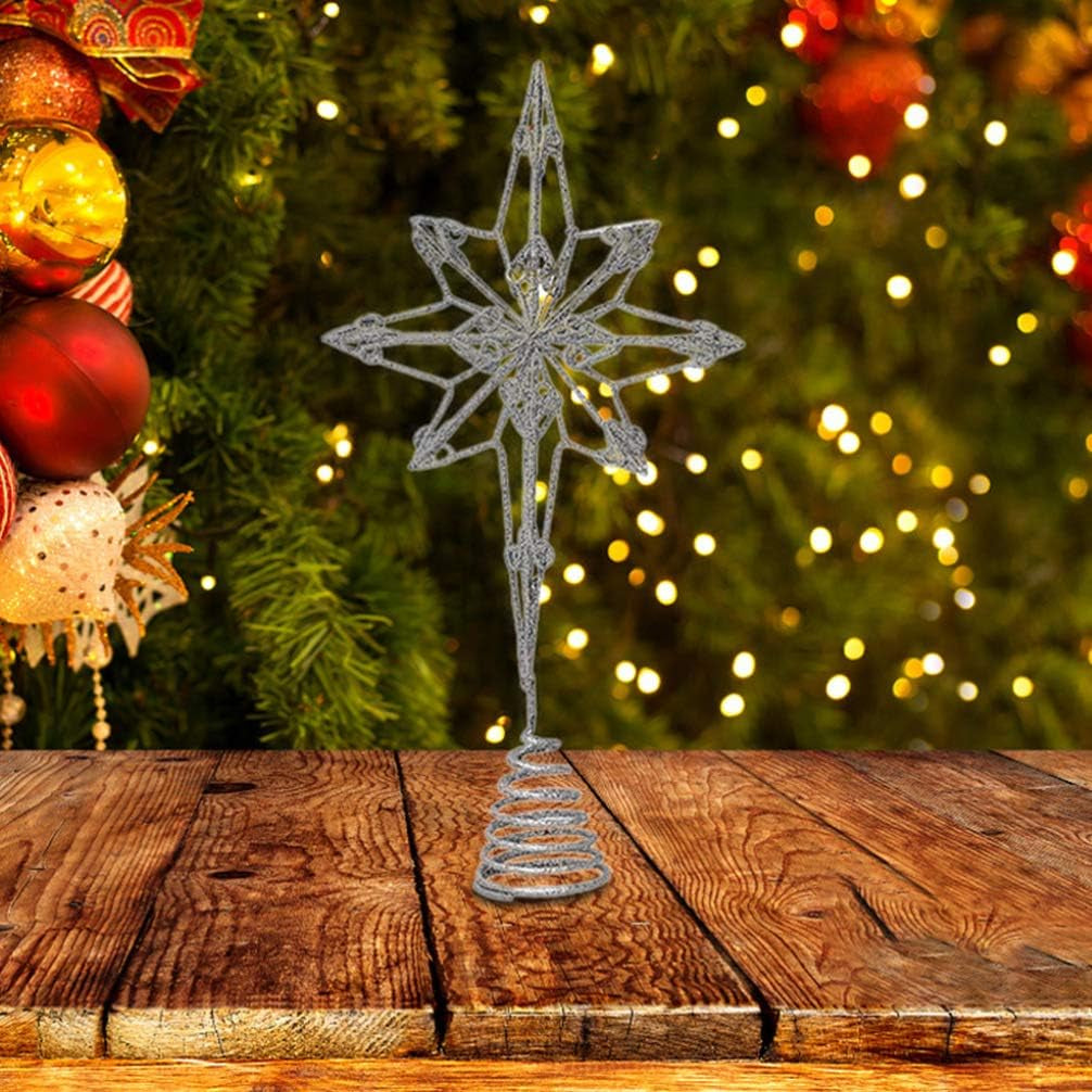 1Pc Christmas Tree Top Star Metal Star Tree Top Unique Christmas Tree Toppers Moravian Tree Topper Vintage Tree Toppers Christmas Ornament Christmas Star Celebrity Light Post Iron