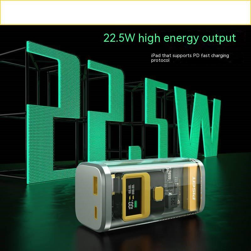 225W Super Fast Charge Transparent Mech Power Bank 10000 MA